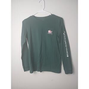 Vineyard Vines Youth Christmas Logo Long sleeve Tshirt 100% Cotton Large (14)